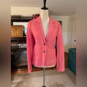 J. Crew Pink Linen Cotton Blazer, Size 8